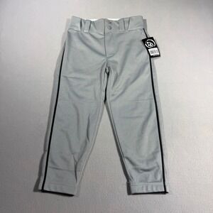 Dirty Mids Youth Baseball Pants Grey Black Piping DM-GRBLK-YT Size Y NWT